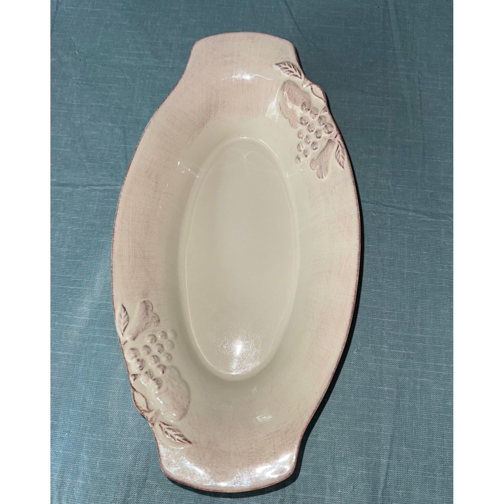 Casa Stone Madeira Harvest by Casafina Oval Serving Bowl Hand Painted Portugal